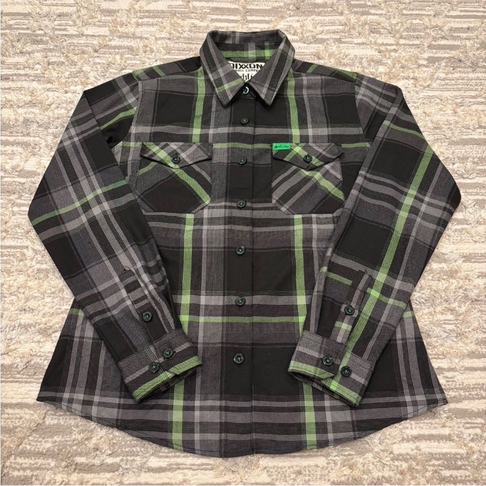 Dixxon X Sublime Green Plaid Flannel Long Sleeve Women Medium Button Up Rare